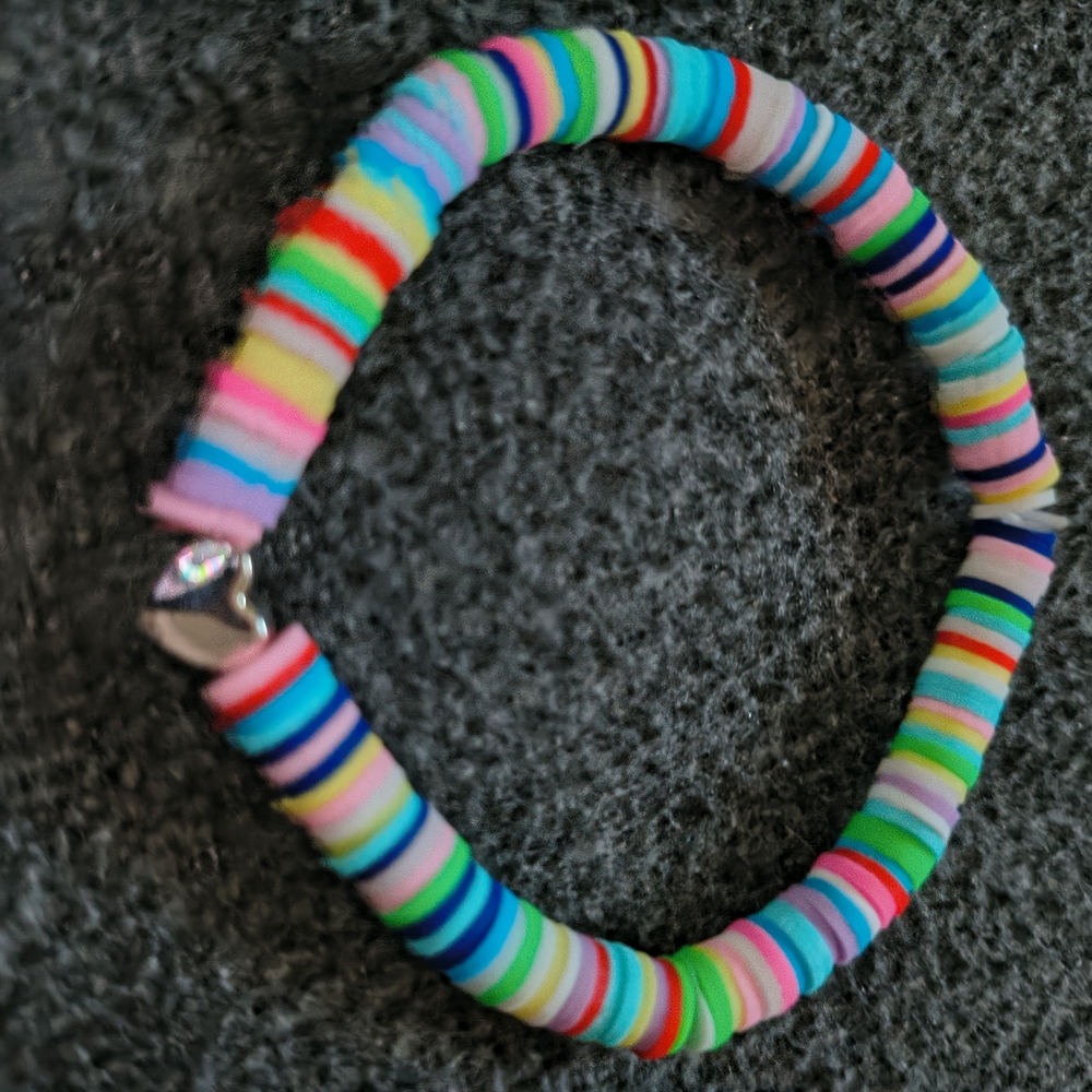 Vibrant Rainbow Elastic Jewelry Bracelet